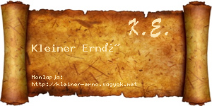 Kleiner Ernő névjegykártya