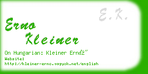 erno kleiner business card